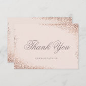 Elegantes Rose Gold Brautparty Dankeskarte (Vorne/Hinten)