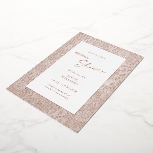 Elegantes Rose Gold Brautparty Folieneinladung (Gedreht)