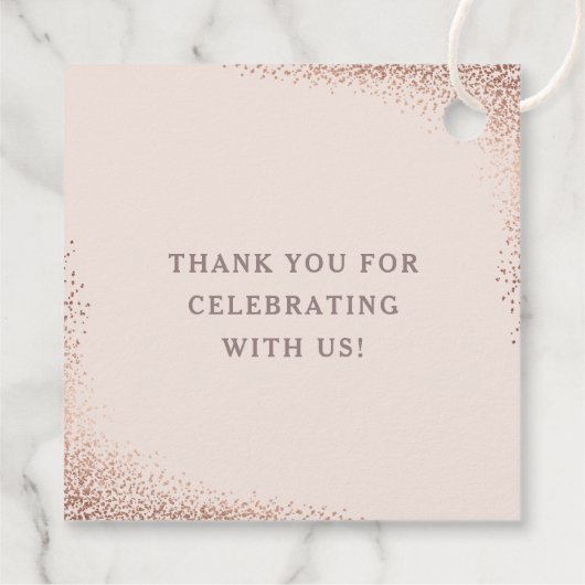 Elegantes Rose Gold Brautparty Geschenkanhänger (Rückseite)