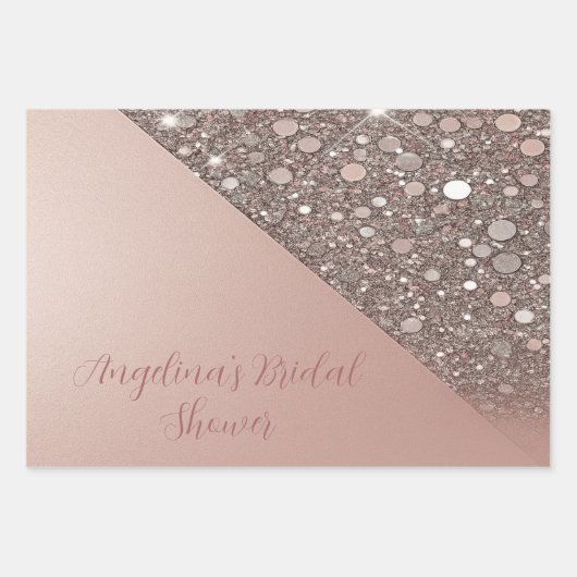 Elegantes Rose Gold Brautparty Geschenkpapier Set (Vorderseite)