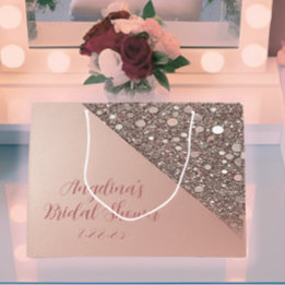 Elegantes Rose Gold Brautparty Große Geschenktüte
