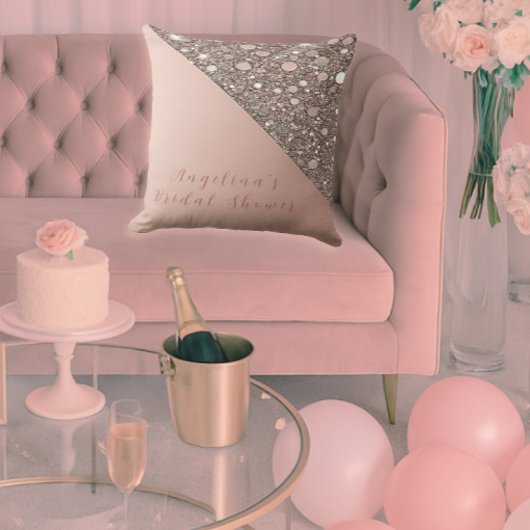 Elegantes Rose Gold Brautparty Kissen