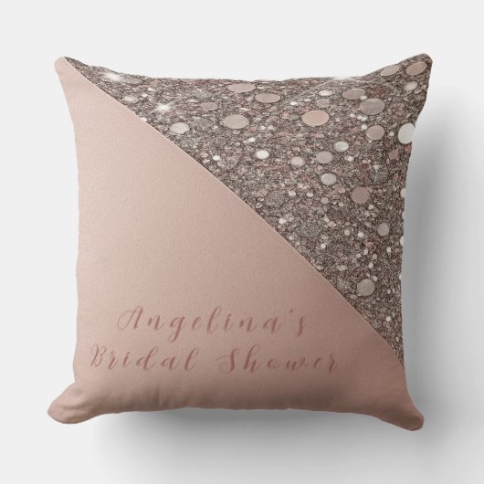 Elegantes Rose Gold Brautparty Kissen (Vorderseite)
