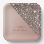 Elegantes Rose Gold Brautparty Pappteller (Vorderseite)