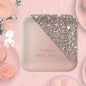 Elegantes Rose Gold Brautparty Pappteller