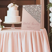 Elegantes Rose Gold Brautparty Willkommen Sockelschild