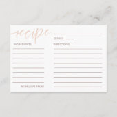 Elegantes Rose Gold Calligraphy Brautparty Begleitkarte (Rückseite)