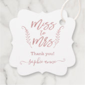 Elegantes Rose Gold Calligraphy Brautparty Geschenkanhänger (Rückseite)