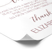 Elegantes Rose Gold Calligraphy Bucket List-Zeiche Poster (Ecke)