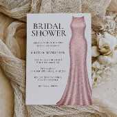 Elegantes Rose Gold Dress Brautparty Einladung