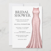 Elegantes Rose Gold Dress Brautparty Einladung (Vorderseite)