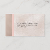 Elegantes Rose Gold Foil Print Colorblock Muster Visitenkarte (Rückseite)
