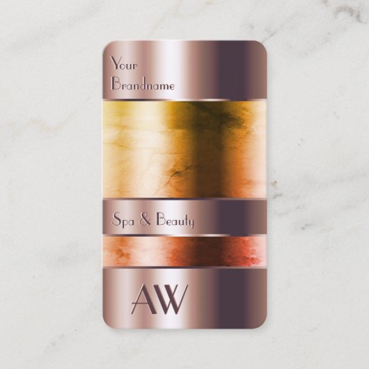 Elegantes Rose Gold Glass kann Flüssigkeitstinitia Visitenkarte (Vorderseite)