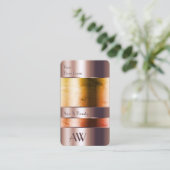 Elegantes Rose Gold Glass kann Flüssigkeitstinitia Visitenkarte (Stehend Vorderseite)