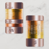 Elegantes Rose Gold Glass kann Flüssigkeitstinitia Visitenkarte (Vorne/Hinten)