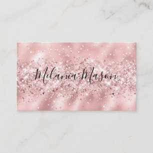 Elegantes Rose Gold Glitter Makeup Artist Funkelnd Visitenkarte