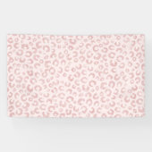 Elegantes Rose Gold Glitzer Leopard Muster Banner (Horizontal)