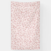 Elegantes Rose Gold Glitzer Leopard Muster Banner (Vertikal)