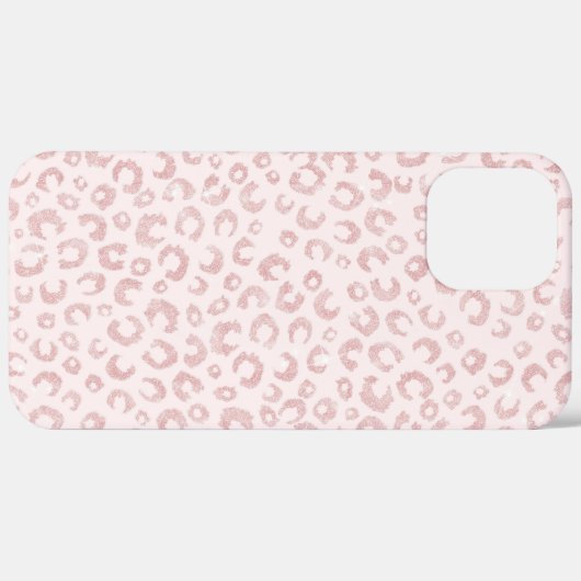 Elegantes Rose Gold Glitzer Leopard Muster Case-Mate iPhone Hülle (Rückseite / Rechts)
