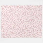 Elegantes Rose Gold Glitzer Leopard Muster Fleecedecke (Vorderseite (Horizontal))