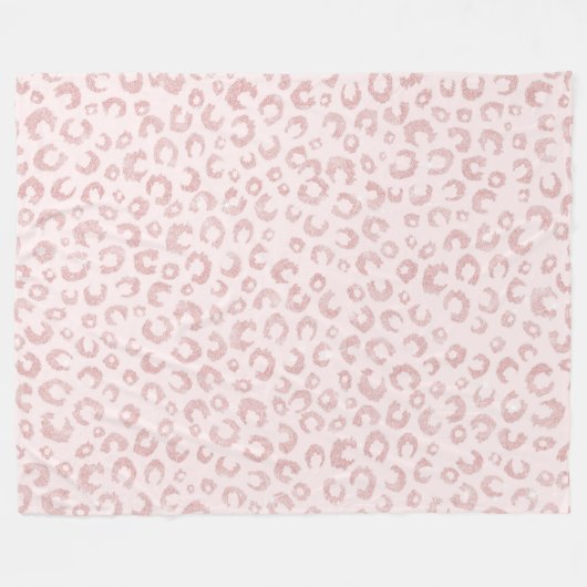 Elegantes Rose Gold Glitzer Leopard Muster Fleecedecke (Vorderseite (Horizontal))