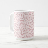 Elegantes Rose Gold Glitzer Leopard Muster Kaffeetasse (Vorderseite Links)