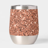 Elegantes Rose Gold Glitzer Monogram Gastgeschenk (Rückseite)