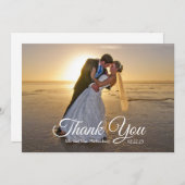 Elegantes Rose Gold Kupfer Palm Tree Hochzeitsstic Dankeskarte (Vorne/Hinten)