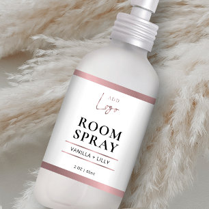 Elegantes Rose Gold Logo Freshener Spray Label