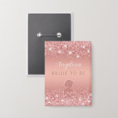 Elegantes Rose Gold Luxe Shimmer Brautparty Button (Vorderseite/Rückseite)