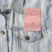 Elegantes Rose Gold Luxe Shimmer Brautparty Button (Insitu)