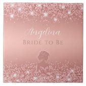 Elegantes Rose Gold Luxe Shimmer Brautparty Fliese (Vorderseite)