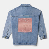 Elegantes Rose Gold Luxe Shimmer Brautparty Jeansjacke (Rückseite)