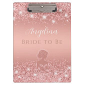 Elegantes Rose Gold Luxe Shimmer Brautparty Klemmbrett (Vorderseite)