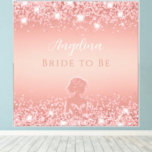 Elegantes Rose Gold Luxe Shimmer Brautparty Leinwanddruck