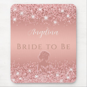 Elegantes Rose Gold Luxe Shimmer Brautparty Mousepad