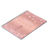 Elegantes Rose Gold Luxe Shimmer Brautparty Notizblock (Linke Seite)