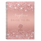 Elegantes Rose Gold Luxe Shimmer Brautparty Notizblock (Vorderseite)