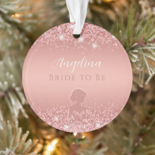 Elegantes Rose Gold Luxe Shimmer Brautparty Ornament