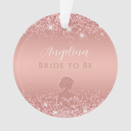 Elegantes Rose Gold Luxe Shimmer Brautparty Ornament