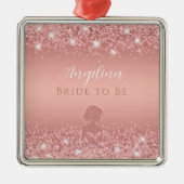 Elegantes Rose Gold Luxe Shimmer Brautparty Ornament Aus Metall (Vorne)
