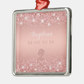 Elegantes Rose Gold Luxe Shimmer Brautparty Ornament Aus Metall (Links)