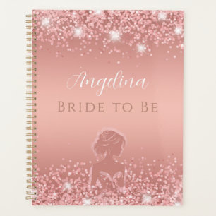 Elegantes Rose Gold Luxe Shimmer Brautparty Planer