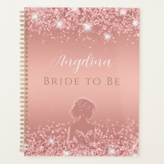 Elegantes Rose Gold Luxe Shimmer Brautparty Planer