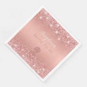 Elegantes Rose Gold Luxe Shimmer Brautparty Serviette (Ecke)