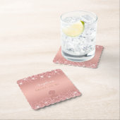 Elegantes Rose Gold Luxe Shimmer Brautparty Untersetzer (Vor Ort)