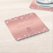 Elegantes Rose Gold Luxe Shimmer Brautparty Untersetzer (angewinkelt)