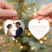 Elegantes Rose Gold New Newlyweds Wedding Foto Ornament