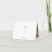 Elegantes Rose Gold Palm Tree Wedding Foto Dankeskarte (Rückseite)