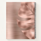 Elegantes Rose-Gold-Pinselmetall-Monogramm Notizblock (Rückseite)